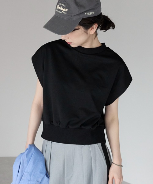 tシャツ 半袖 フレンチスリーブZIP付きトップス /前後２way レディース | TRIANGLE PALETTE | 07
