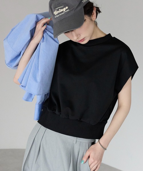 tシャツ 半袖 フレンチスリーブZIP付きトップス /前後２way レディース | TRIANGLE PALETTE | 08