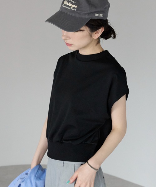 tシャツ 半袖 フレンチスリーブZIP付きトップス /前後２way レディース | TRIANGLE PALETTE | 09