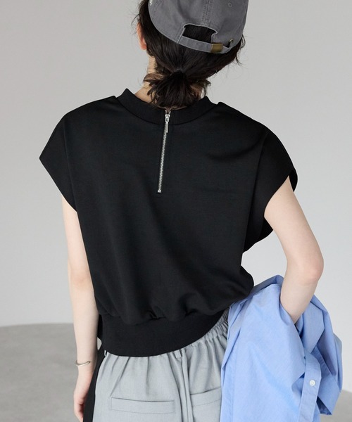 tシャツ 半袖 フレンチスリーブZIP付きトップス /前後２way レディース | TRIANGLE PALETTE | 11