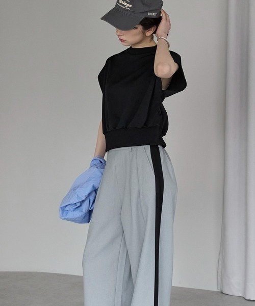 tシャツ 半袖 フレンチスリーブZIP付きトップス /前後２way レディース | TRIANGLE PALETTE | 15