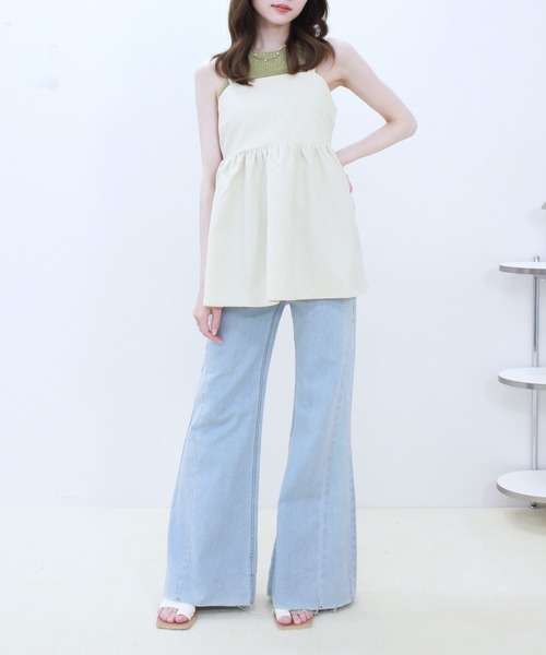 Reurie'（レウリィ） チュニック リネンライクバックリボンビスチェ