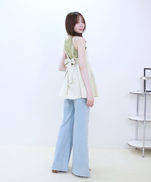Reurie'（レウリィ） チュニック リネンライクバックリボンビスチェ