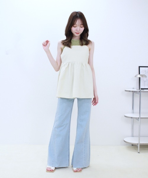 Reurie'（レウリィ） チュニック リネンライクバックリボンビスチェ