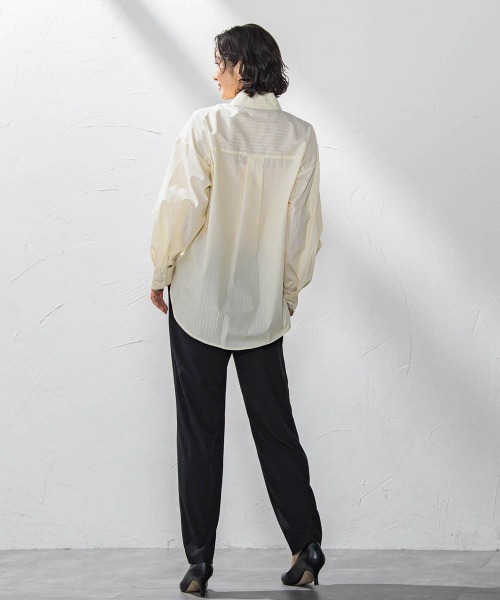 la.f ブラウス シャツ 「WEB限定」ストライプブラウス「洗濯