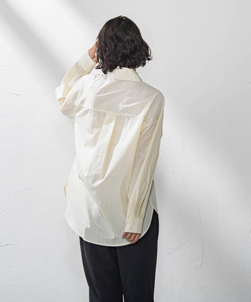 la.f ブラウス シャツ 「WEB限定」ストライプブラウス「洗濯