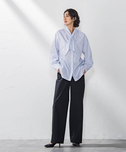 la.f ブラウス シャツ 「WEB限定」ストライプブラウス「洗濯