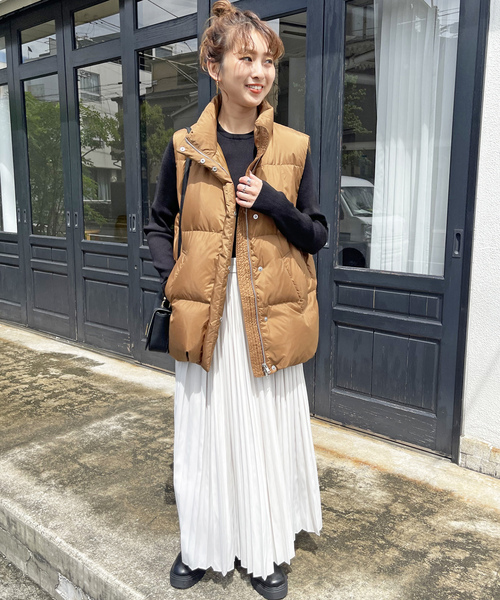 Spick & Span」 ダウンベスト FREE キャメル レディース