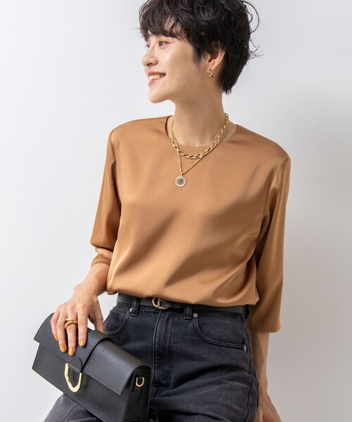 NOLLEY'S 「NOLLEY'S」 7分袖ブラウス 36 ネイビー レディース