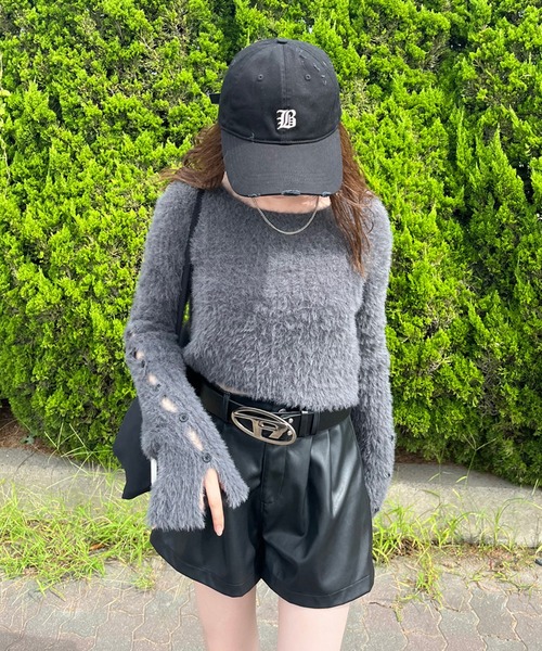 「non-hedge」 長袖ニット FREE ベージュ レディース_画像3