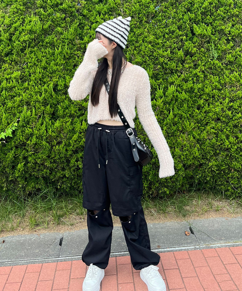 「non-hedge」 長袖ニット FREE ベージュ レディース_画像6