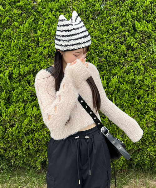 「non-hedge」 長袖ニット FREE ベージュ レディース_画像7