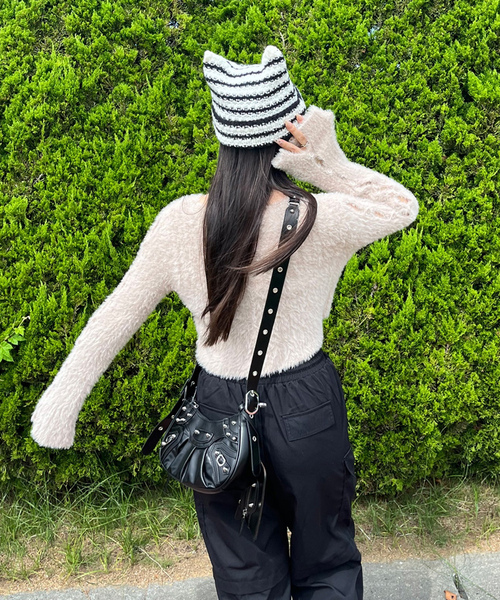 「non-hedge」 長袖ニット FREE ベージュ レディース_画像9