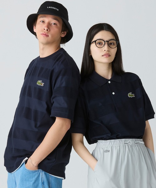 LACOSTE（ラコステ） ポロシャツ パイル地切り替え同色ボーダー