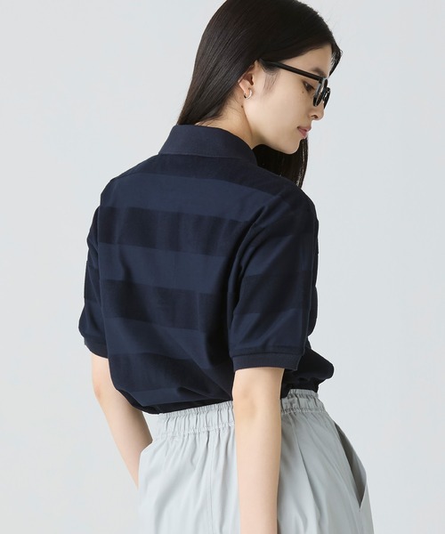 LACOSTE（ラコステ） ポロシャツ パイル地切り替え同色ボーダー