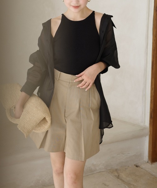 【新品】 anuans チノショートパンツ BEIGE アニュアンス anuans チノショートパンツ （BEIGE