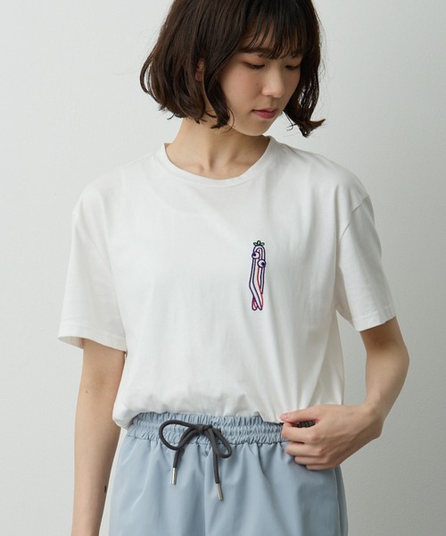 Lipoy tシャツ 半袖 ニンジンくん刺繍入り半袖T レディース : ZOZOTOWN