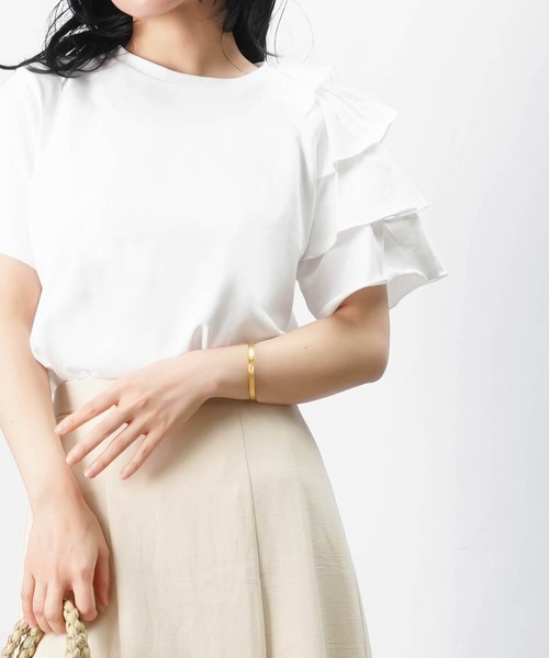 tシャツ LC/LLL ドットチュールアシメフリルカットソー レディース LADY LUCK LUCA tシャツ LC/LLL ドットチュールアシメフリル