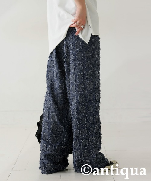 antiqua（アンティカ） tシャツ コーデセット カットソー×ジャガード