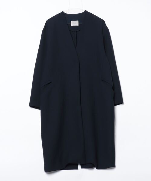 IENA（イエナ） ノーカラーコート 38 ネイビー レディース : ZOZOTOWN