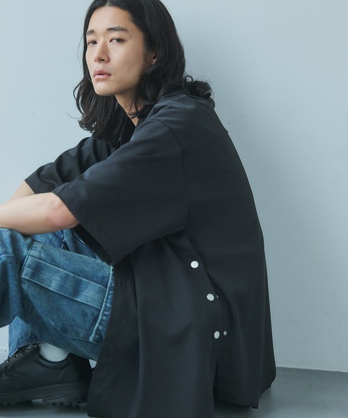 SEN TOKYO シャツ 半袖 サイドボタンボックスシルエットシャツ メンズ