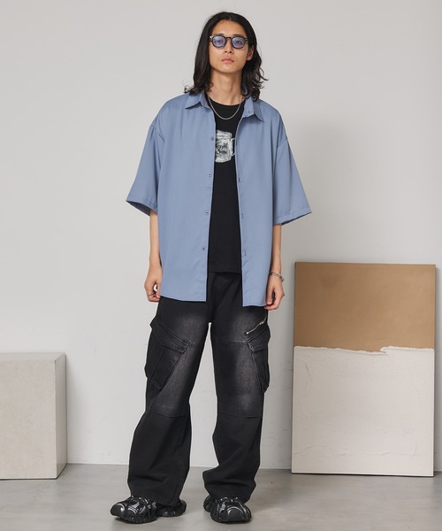 SEN TOKYO シャツ サイドボタンボックスシルエットシャツ メンズ