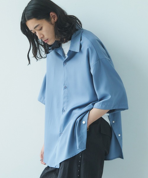 SEN TOKYO シャツ 半袖 サイドボタンボックスシルエットシャツ メンズ