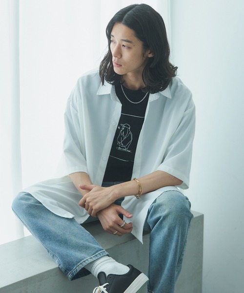 SEN TOKYO シャツ サイドボタンボックスシルエットシャツ メンズ