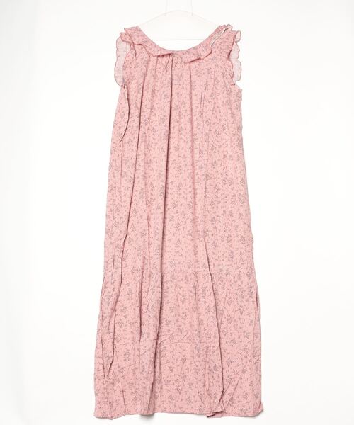 Since Then上品 ローズ柄 フリル ロング キャミソールワンピース フラワー柄シアーキャミソールワンピース[dk1377] | レディース