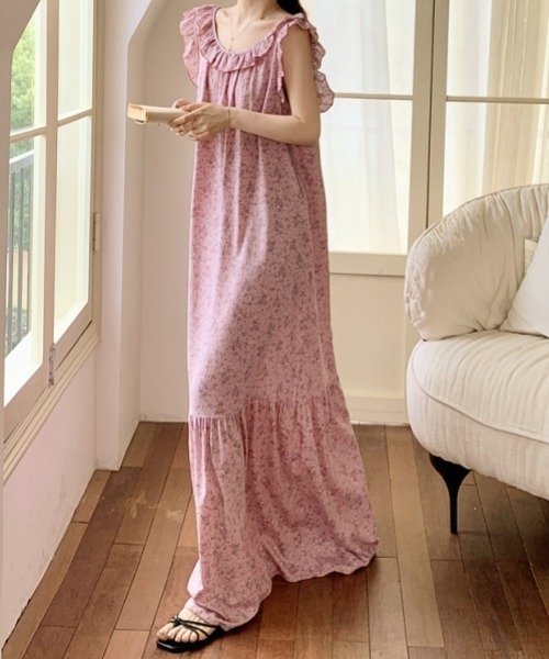gossip!ロサンゼルス ワンピース レトロガーリー花柄フリル