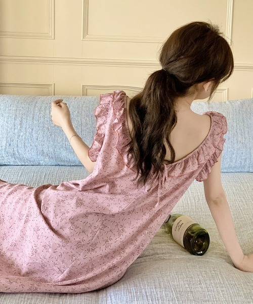 gossip!ロサンゼルス ワンピース レトロガーリー花柄フリル
