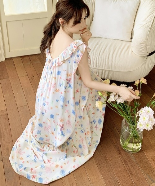 gossip!ロサンゼルス ワンピース レトロガーリー花柄フリル