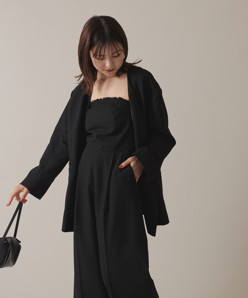 SLOBE IENA」 ノーカラージャケット 38 ブラック レディース