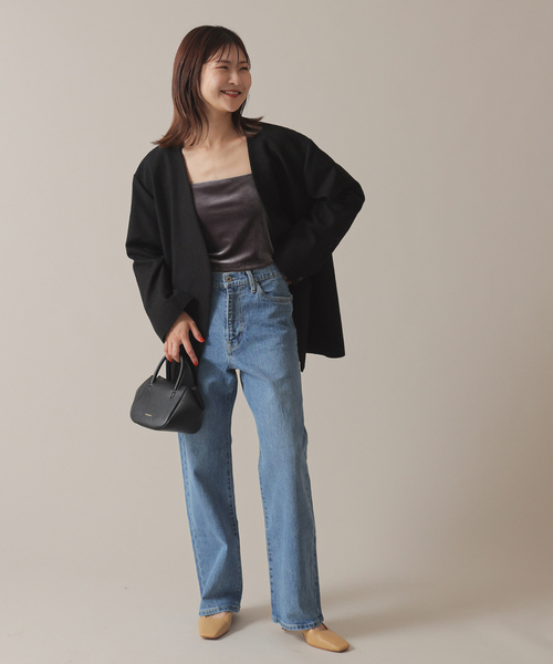 SLOBE IENA」 ノーカラージャケット 38 ブラック レディース