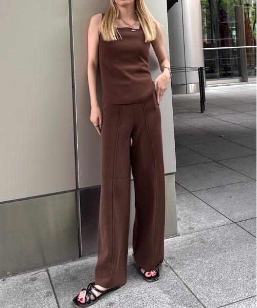 Ameri（アメリ） オールインワン WAVE TANK KNIT SETUP レディース