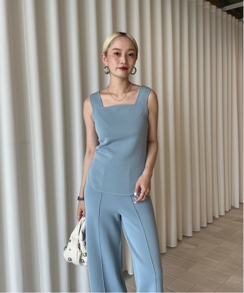 Ameri（アメリ） オールインワン WAVE TANK KNIT SETUP レディース