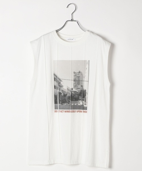 完売人気　グレー　バックプリント　レプシム　Tシャツ　フォトTシャツ LEPSIM tシャツ フォトプリントBIGフレンチT 580737 レディース