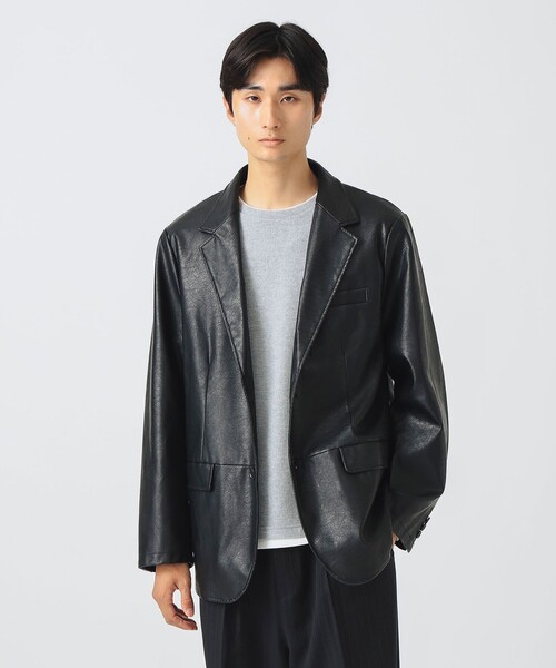 BEAMS HEART　ジャケット L BEAMS HEART ジャケット テーラードジャケット フェイクレザー