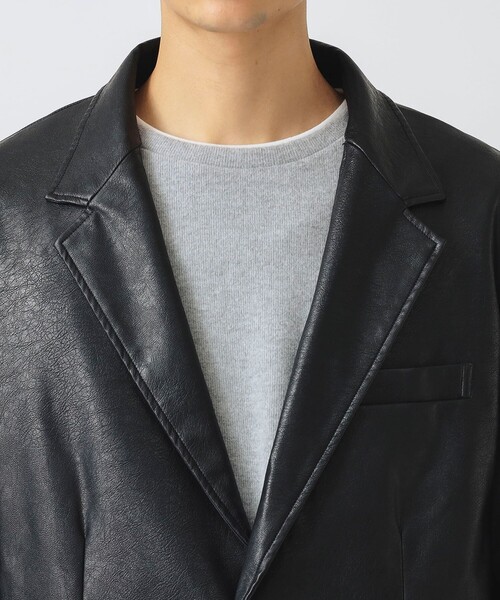 BEAMS HEART　ジャケット L BEAMS HEART ジャケット テーラードジャケット フェイクレザー