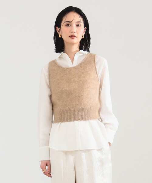 ◆ムータ◆ニットベスト◆サイズ0 Demi-Luxe BEAMS（デミルクス ビームス） ベスト ジレ モヘヤ ニット