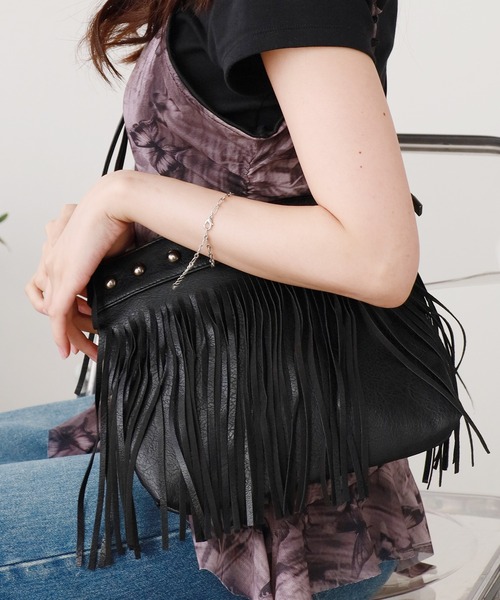 フリンジミニバック FRINGE MINI BAG #BLACK [RO-RB-FRG] - ciacura 三重県四日市市の