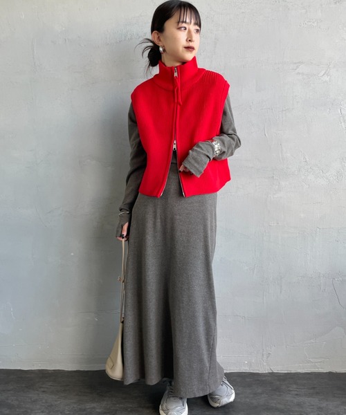 【Mason de dolce 】大人気完売商品ウォッシュWニットベスト はちみつ堂キーネックのニットベスト | soulberry