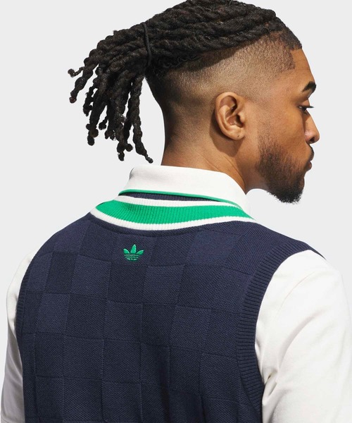 adidas ベスト ジレ OG チェック ニットベスト「adidas Golf