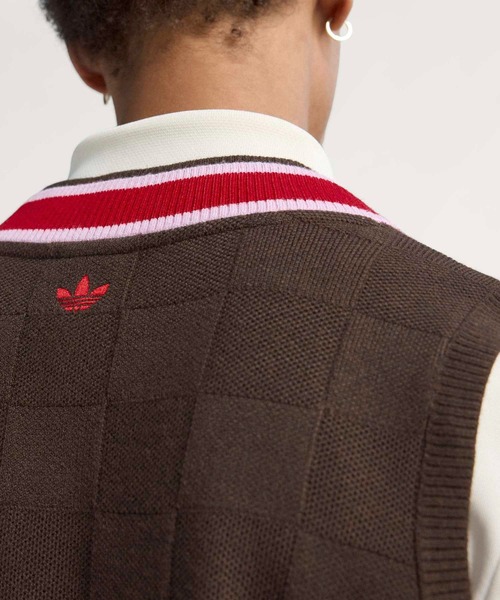 adidas ベスト ジレ OG チェック ニットベスト「adidas Golf