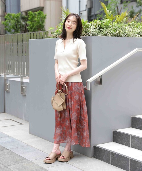 「Andemiu」 半袖ニット FREE オレンジ レディース_画像2