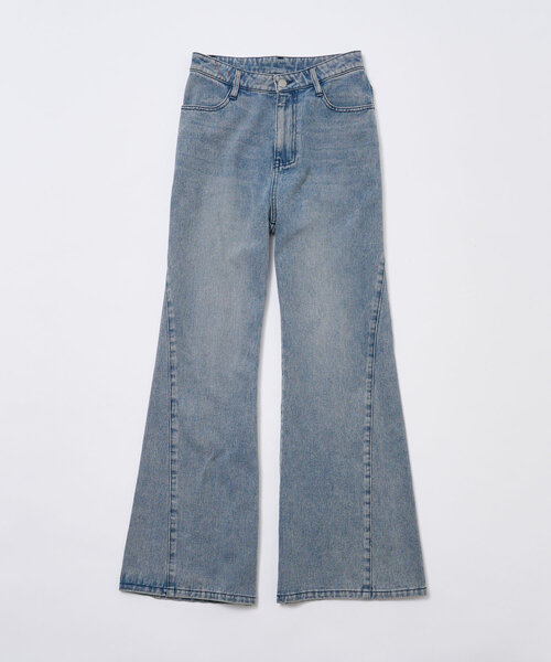 [mline] обработка ботинки cut Denim брюки 1 голубой женский 