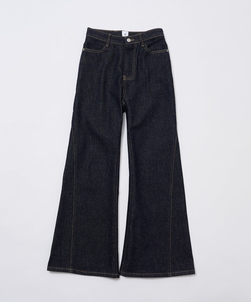 [mline] обработка ботинки cut Denim брюки 1 голубой женский 