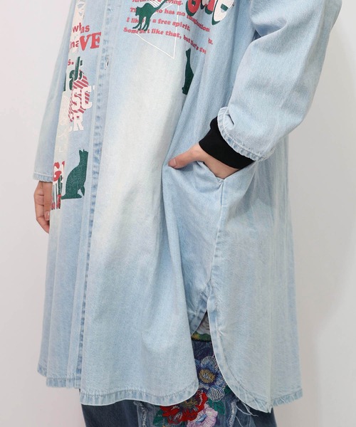 julius デニムコート　ガウン コート グラフィックプリント julius デニムコート ガウン コート グラフィックプリント julius