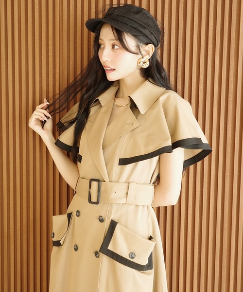 EIMY ISTOIRE（エイミーイストワール） ワンピース コントラストトリム