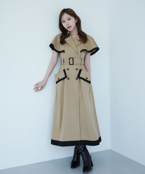 EIMY ISTOIRE（エイミーイストワール） ワンピース コントラストトリム